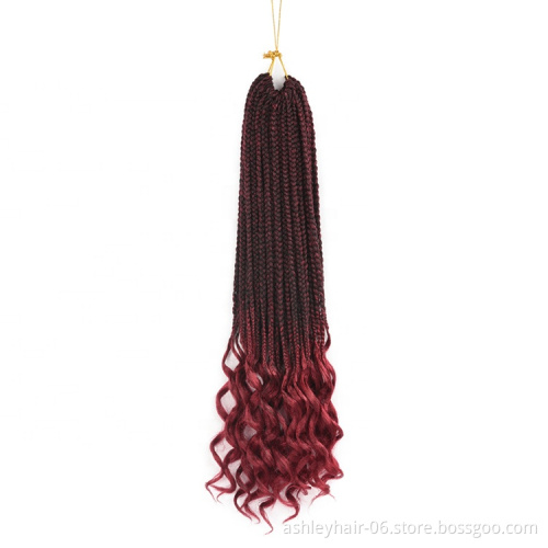 pre twisted afro twist crochet hair  box braid orginal 3s box braid with curly end  24inch